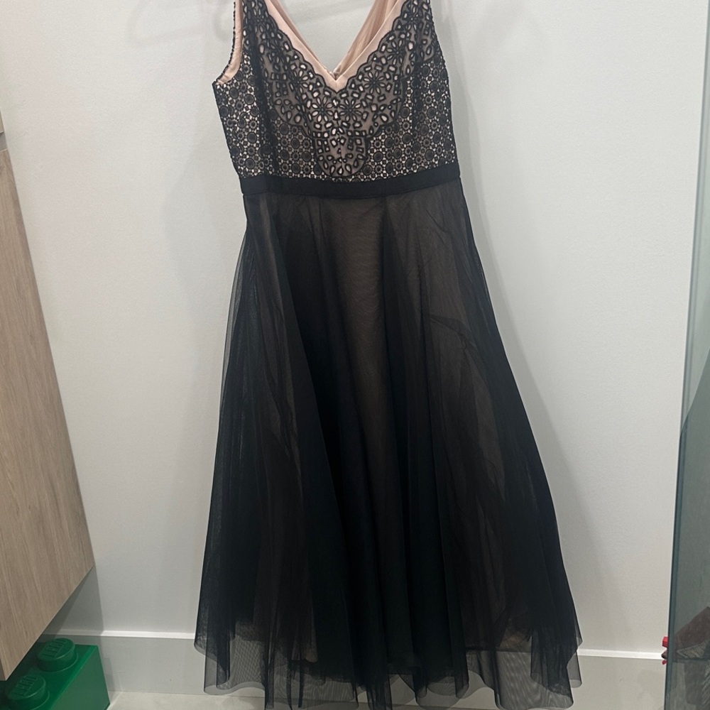 BCBGMaxAzria Black and Cream Dress